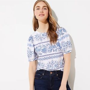 Loft Garden Puff Sleeve Cropped Statement Tee